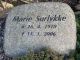 Marie Surlykkes gravsten på Adsbøl Gamle Kirkegård